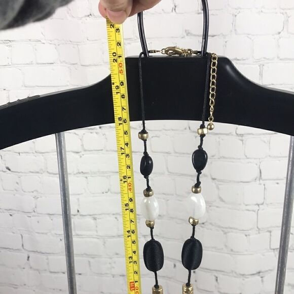 Chico’s Chunky 20” Necklace w/4” expander chain. Black white gold, fun design - Picture 4 of 5